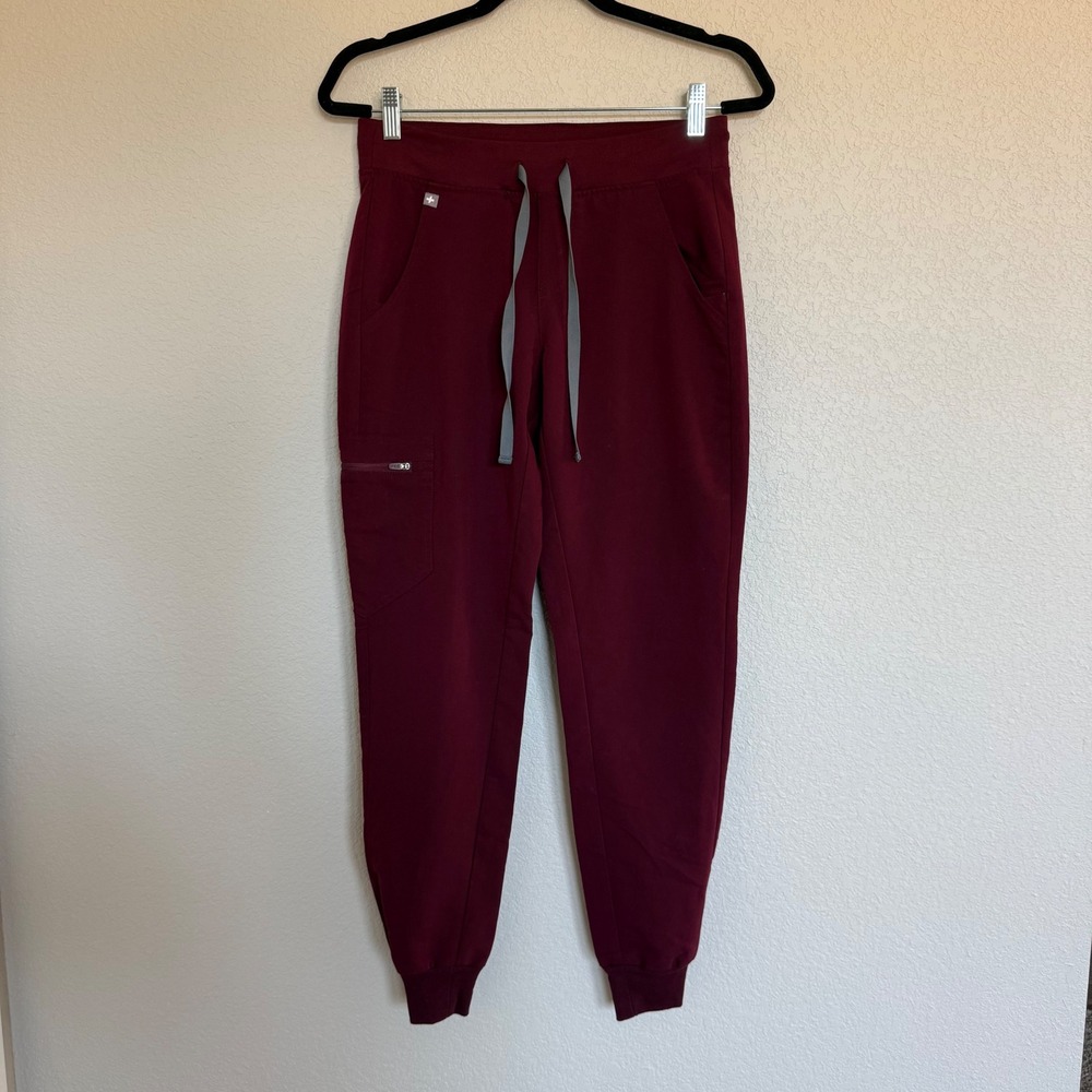 FIGS Zamora Jogger Scrub Pants Womens XS Maroon Burgundy Technical Nurse Uniform